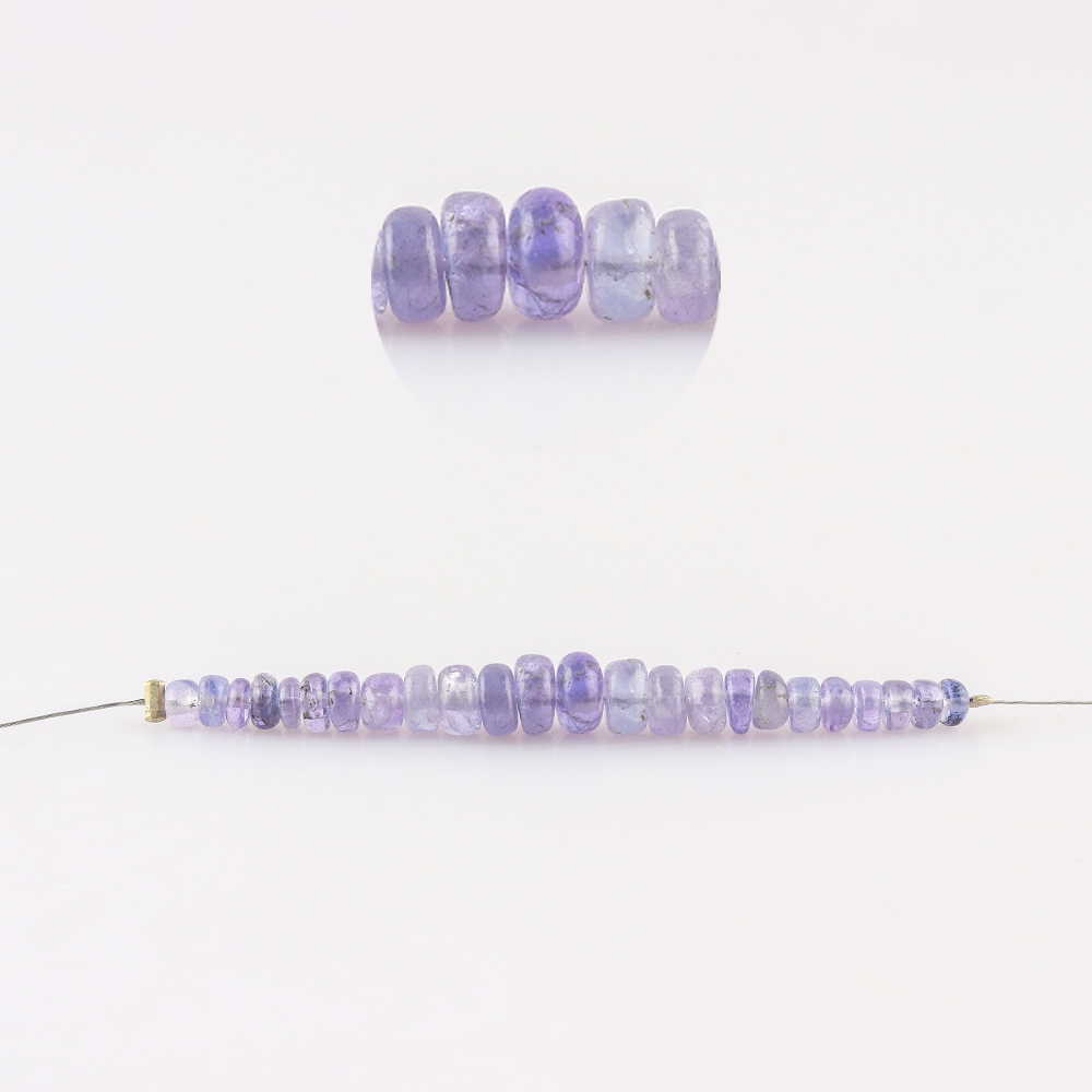 Tanzanite Smooth Rondelles Approx 3.5 x 4.5mm 5cm Strand