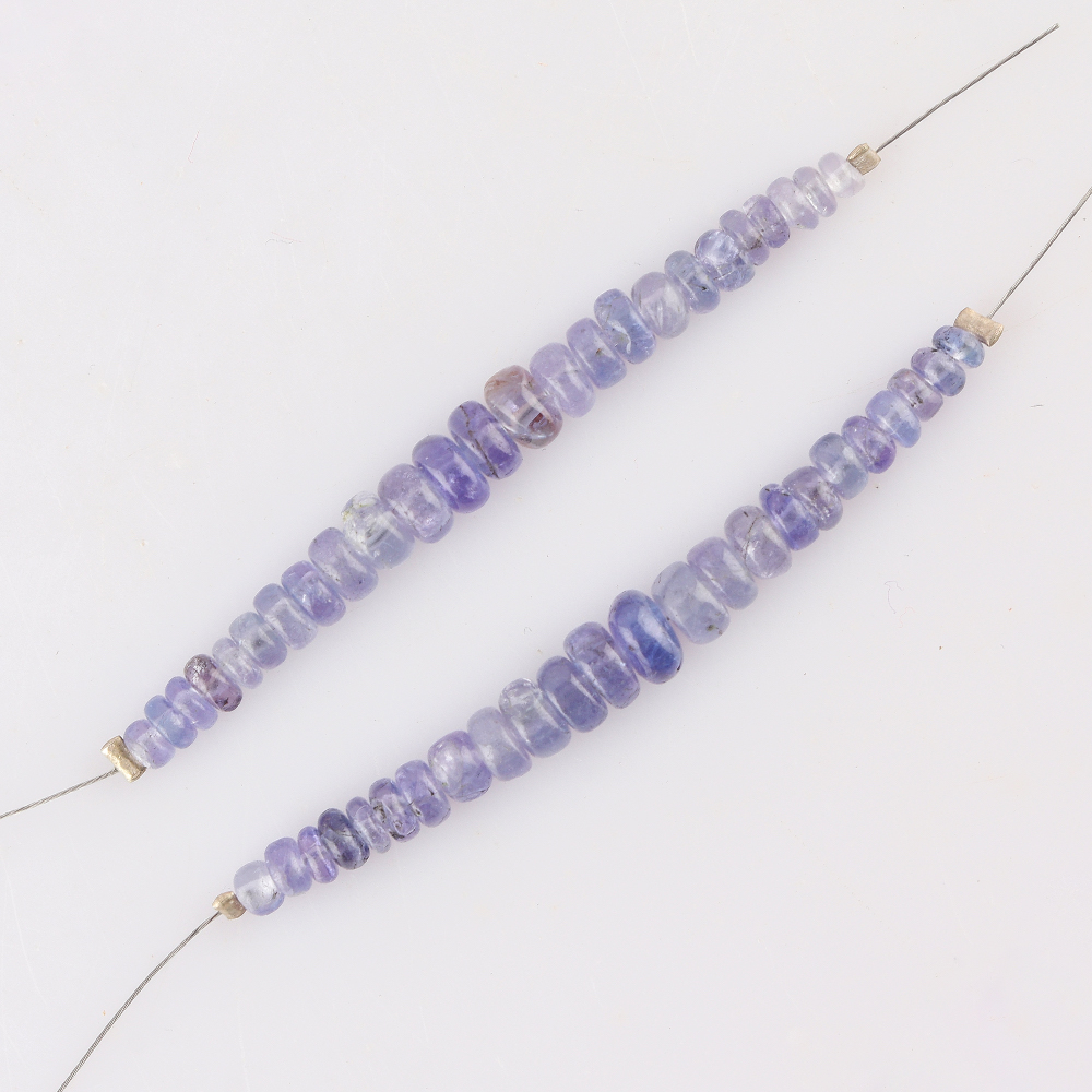 Tanzanite Smooth Rondelles Approx 3.5 x 4.5mm 5cm Strand - Image 2