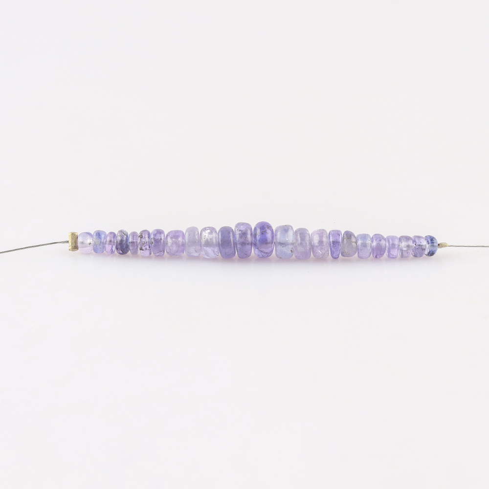 Tanzanite Smooth Rondelles Approx 3.5 x 4.5mm 5cm Strand - Image 3