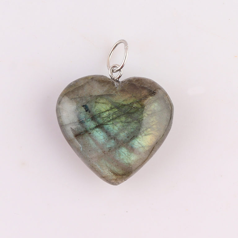 Labradorite Heart & Sterling Silver Pendant Approx 20 - 25mm