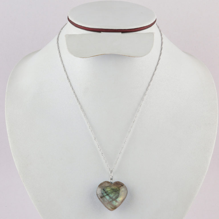 Labradorite Heart & Sterling Silver Pendant Approx 20 - 25mm - Image 3
