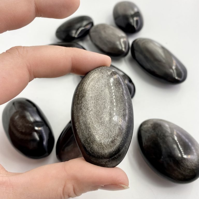 Silver Obsidian Palmstone Approx 50 x 30 x 15mm - Image 2