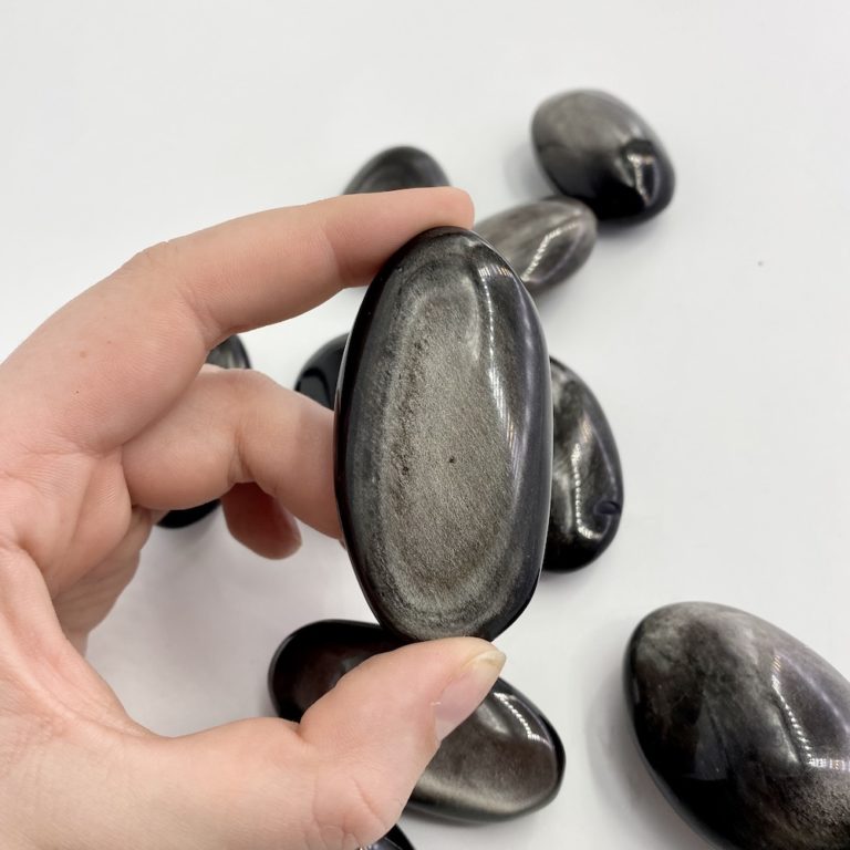 Silver Obsidian Palmstone Approx 50 x 30 x 15mm - Image 4