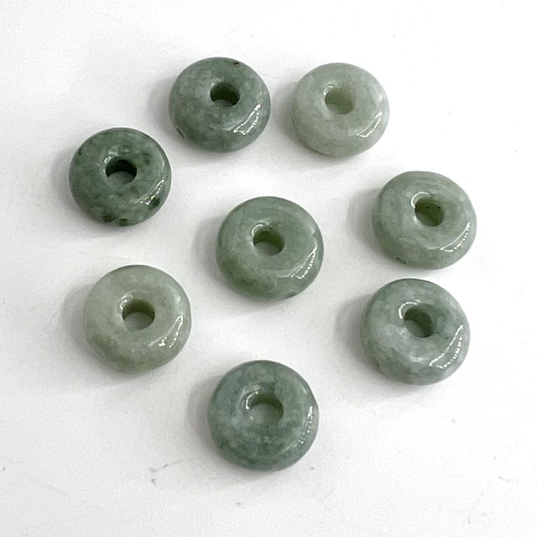Jadeite Chunky Donut Approx 1 x 1 x 0.5 2mm Drill Hole