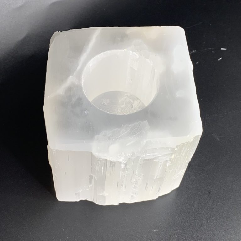 Selenite Square Tealight Candle Holder 8cm - Image 4