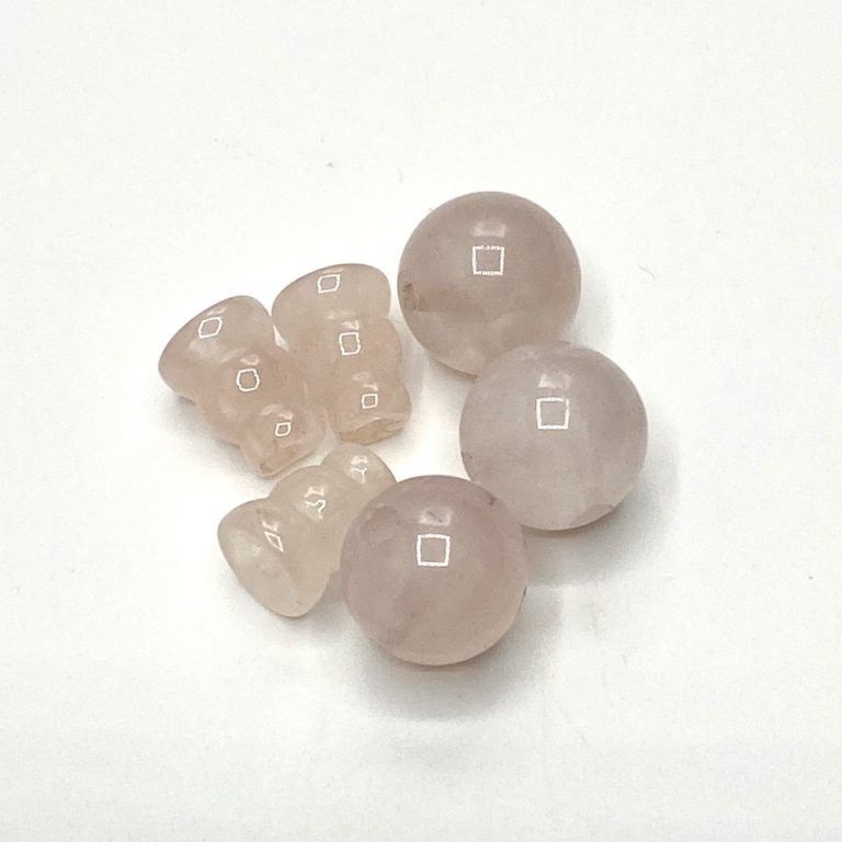 Rose Quartz 3x Guru Beads 6 Piece Pack
