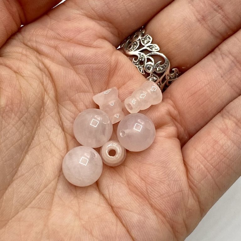 Rose Quartz 3x Guru Beads 6 Piece Pack - Image 2