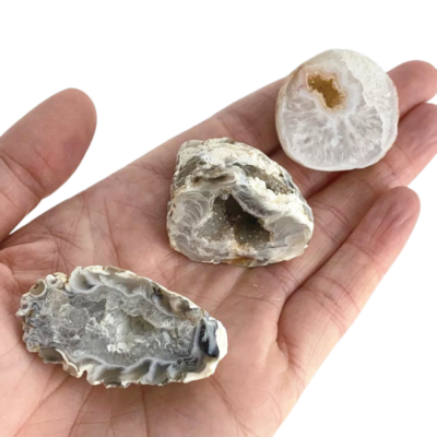 Mini Agate Druzy Geodes Approx 3 x 2cm 3 Piece Pack