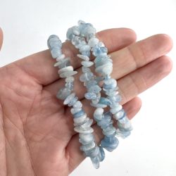 Aquamarine Chip Stretchy Crystal Bracelet