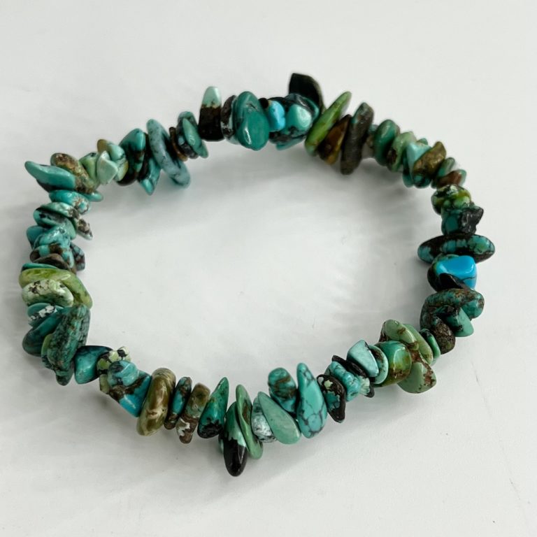 Turquoise Chip Stretchy Crystal Bracelet - Image 2