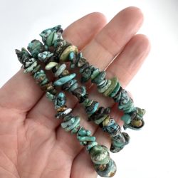Turquoise Chip Stretchy Crystal Bracelet