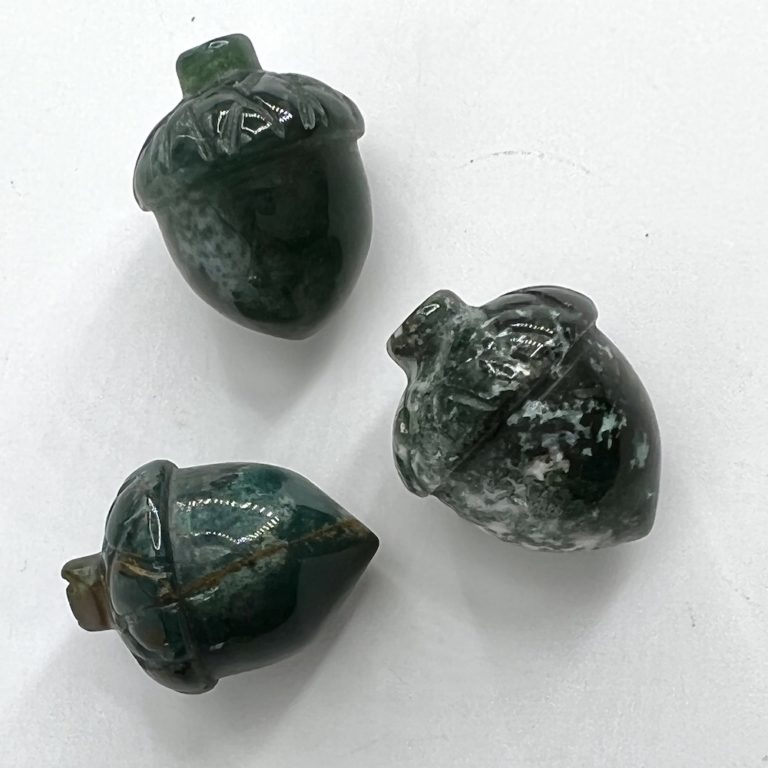 Moss Agate Acorn Approx 3cm - Image 5