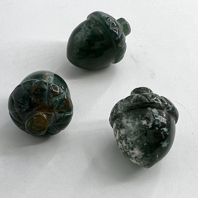 Moss Agate Acorn Approx 3cm - Image 4