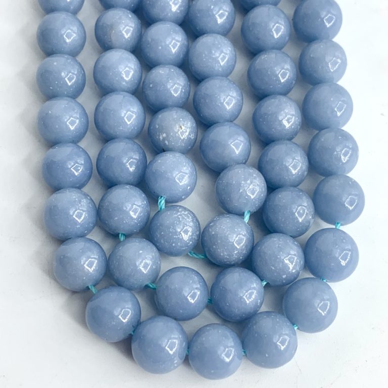 Angelite 8mm Smooth Rounds 38cm Strand