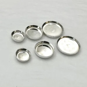 Sterling Silver Bezel Setting Earring Blank Approx 6mm, 8mm & 10mm 6 Piece Pack (3 Pairs)