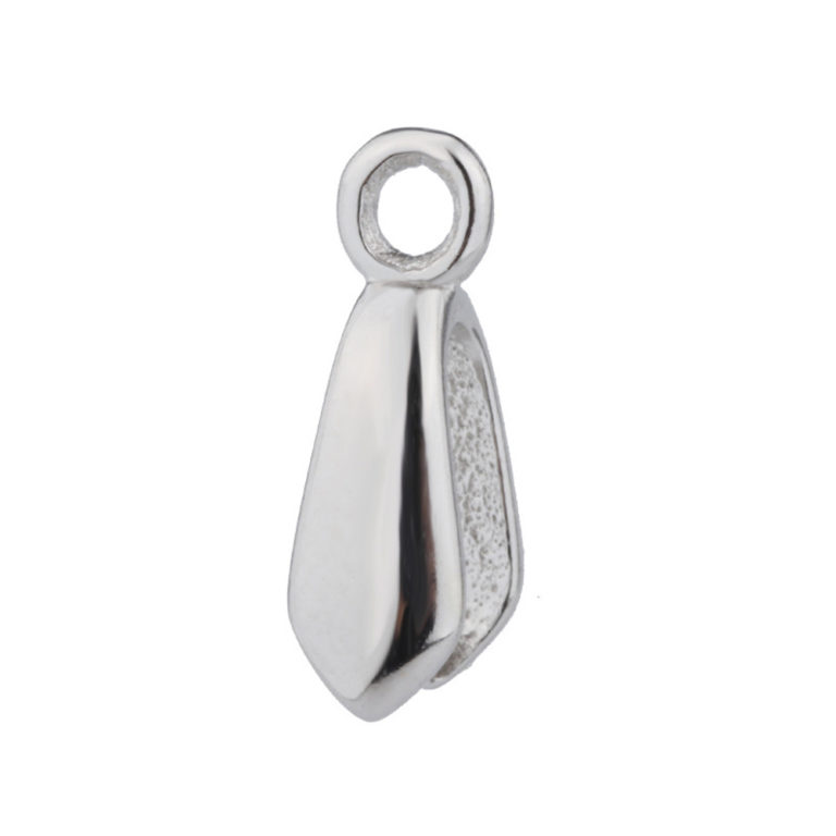 Sterling Silver Pinch Bail 9 x 3mm Rhodium Plated