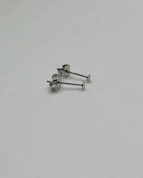 Sterling Silver 3mm Flat Stud Approx 14mm Post 1 Pair