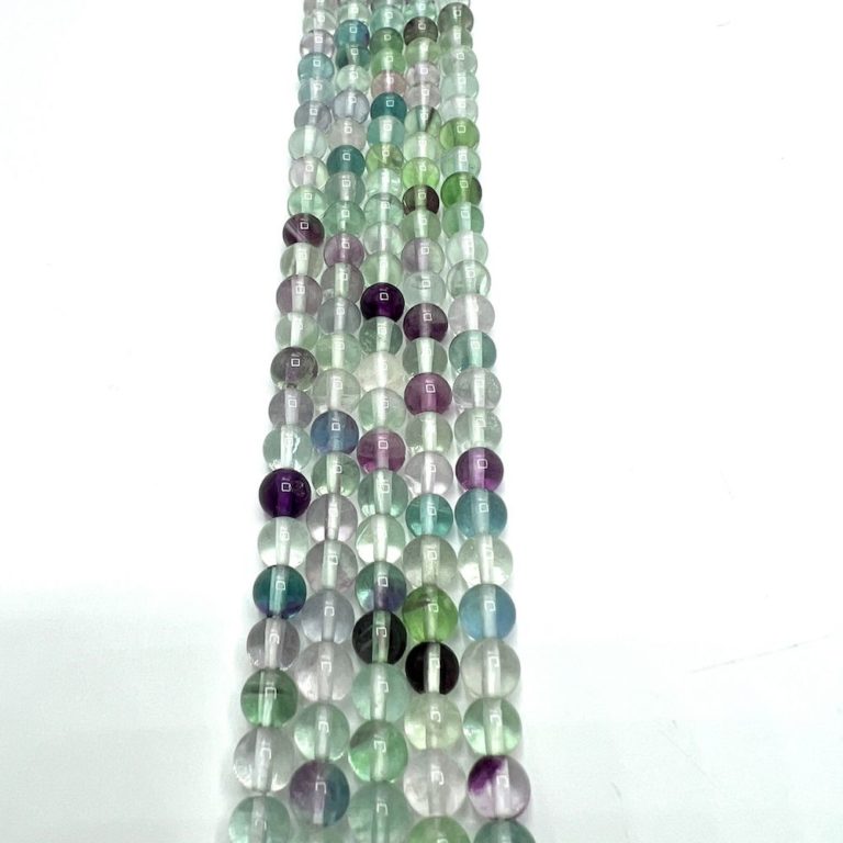 Rainbow Fluorite Smooth Round Approx 6mm Beads 38cm Strand - Image 3
