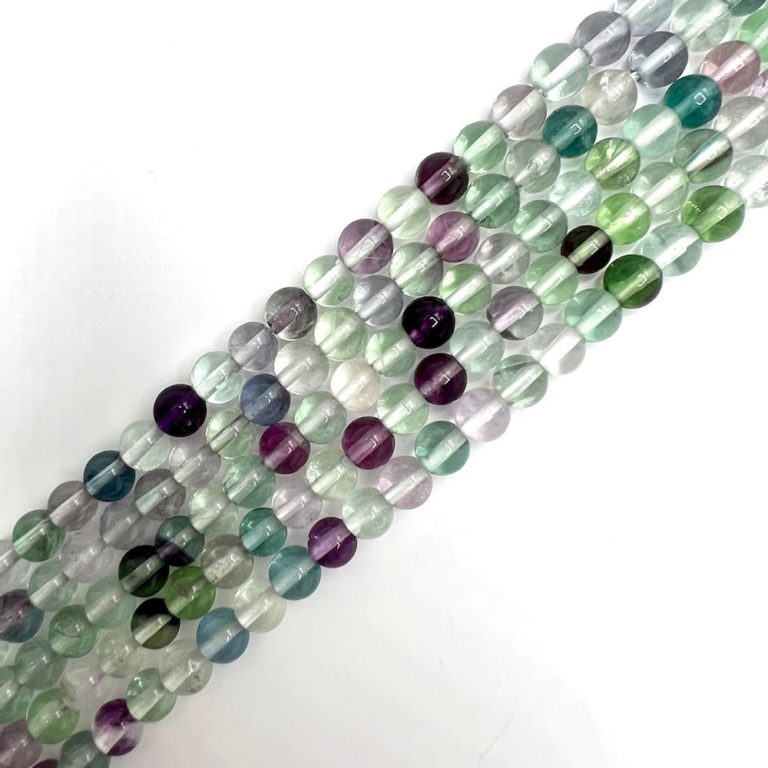 Rainbow Fluorite Smooth Round Approx 6mm Beads 38cm Strand - Image 5