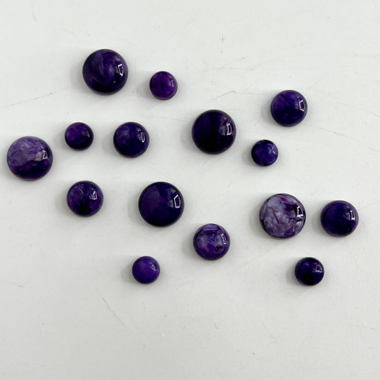 Charoite Round Cabochons 6, 8 & 10mm 3 Piece Pack - Image 2