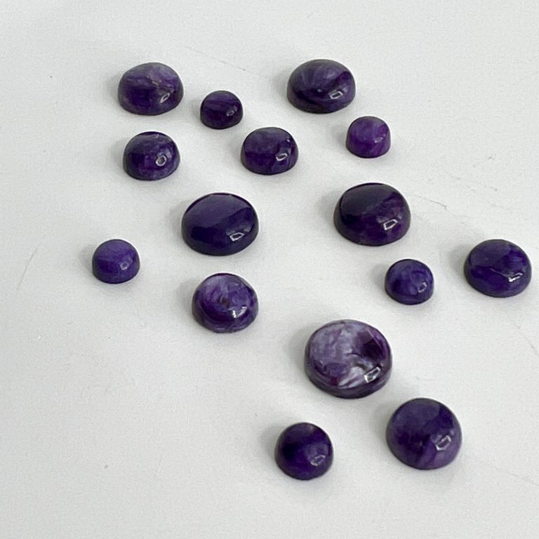 Charoite Round Cabochons 6, 8 & 10mm 3 Piece Pack - Image 3