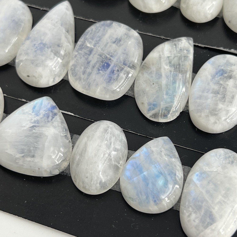 Rainbow Moonstone Mixed Shape Cabochons Approx 20 - 30mm 5 Piece Pack