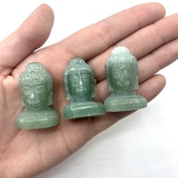 Green Aventurine Hand Carved Buddha Head 2.5 x 4 x 2.5cm Self Standing