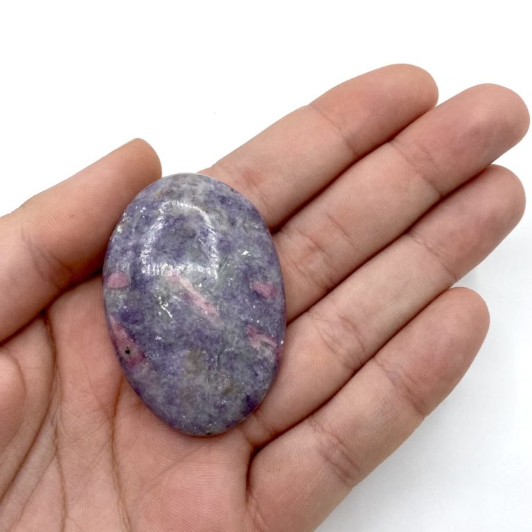 Lepidolite & Rubellite Palmstone Approx 50 x 35 x 10mm - Image 2