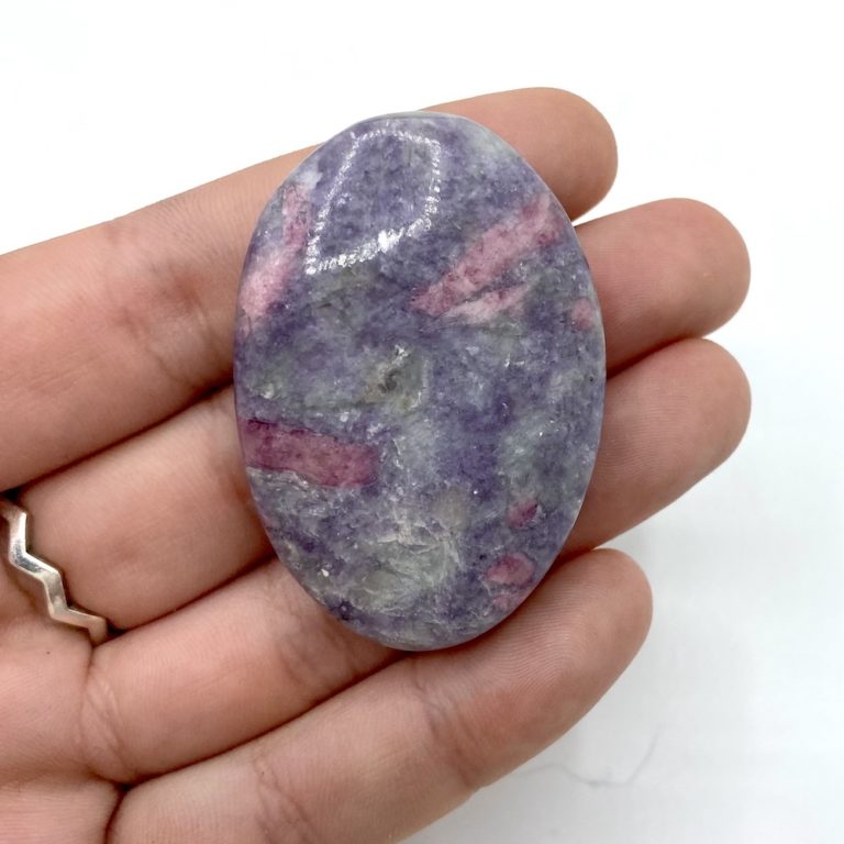Lepidolite & Rubellite Palmstone Approx 50 x 35 x 10mm - Image 3