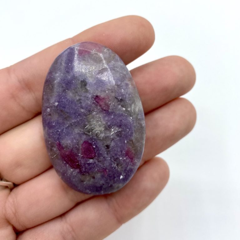 Lepidolite & Rubellite Palmstone Approx 50 x 35 x 10mm - Image 5