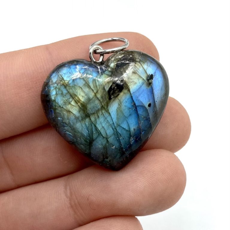 Labradorite Heart & Sterling Silver Pendant Approx 20 - 25mm - Image 4