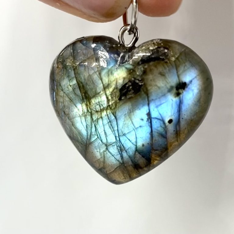 Labradorite Heart & Sterling Silver Pendant Approx 20 - 25mm - Image 5
