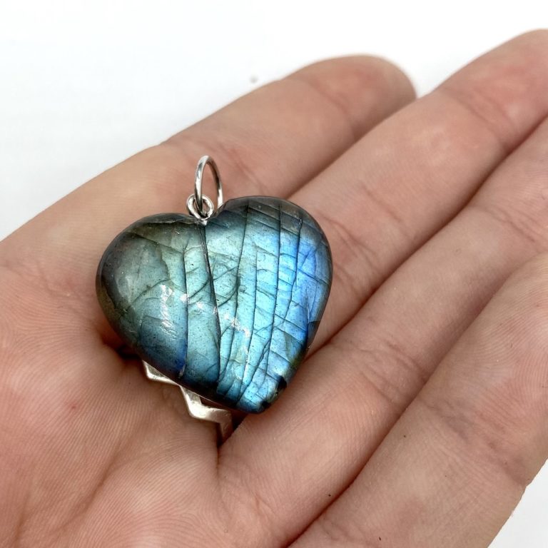 Labradorite Heart & Sterling Silver Pendant Approx 20 - 25mm - Image 6