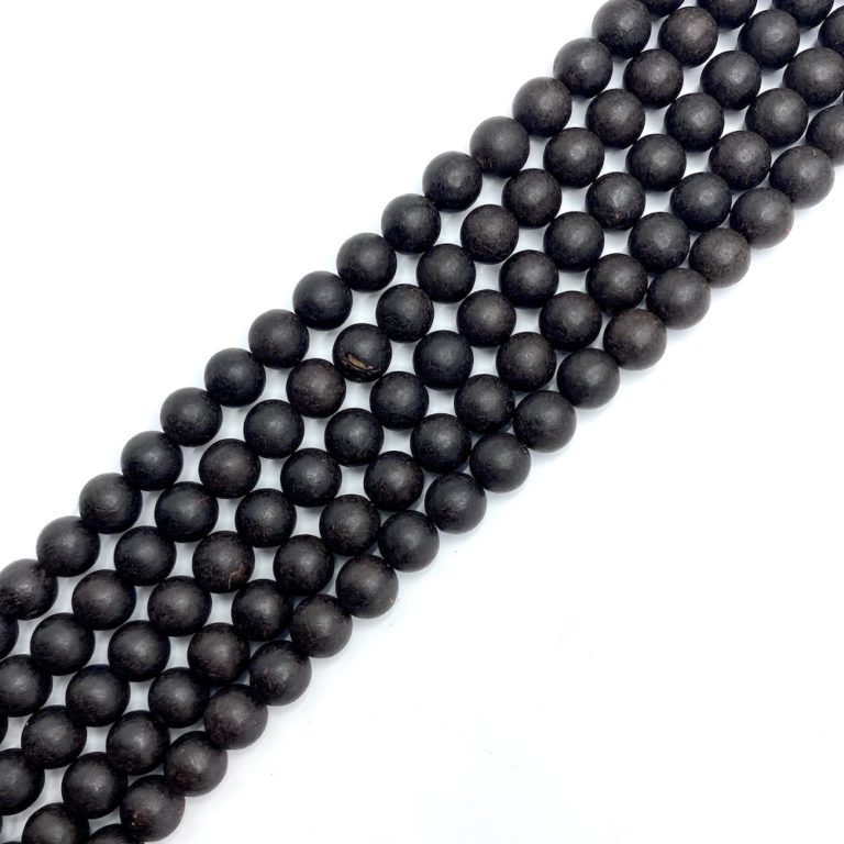 Ebony Wood Approx 8mm Smooth Round Beads 38cm Strand - Image 2