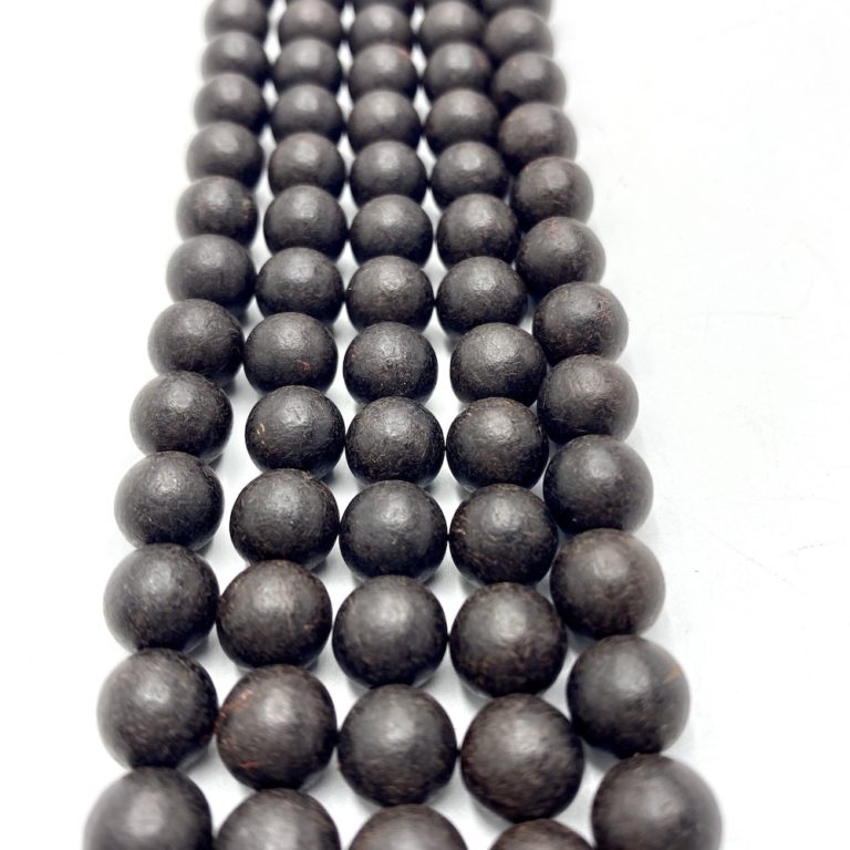 Ebony Wood Approx 8mm Smooth Round Beads 38cm Strand - Image 3