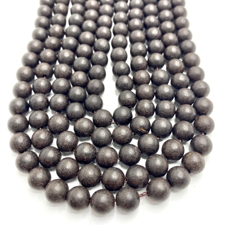 Ebony Wood Approx 8mm Smooth Round Beads 38cm Strand