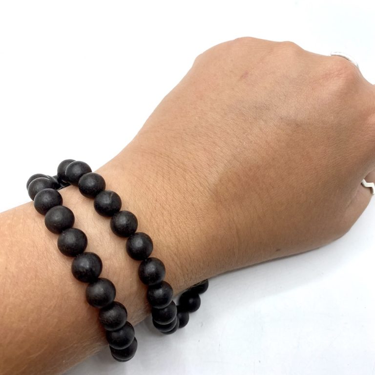 Ebony Wood Approx 8mm Smooth Round Beads 38cm Strand - Image 4