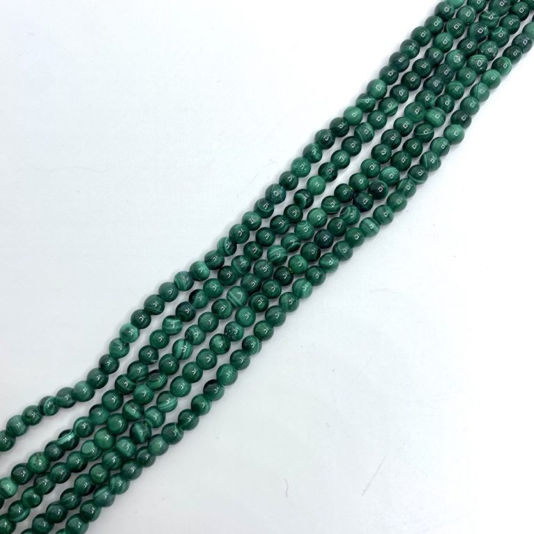 Malachite Approx 3mm Smooth Round Beads 38cm Strand - Image 5