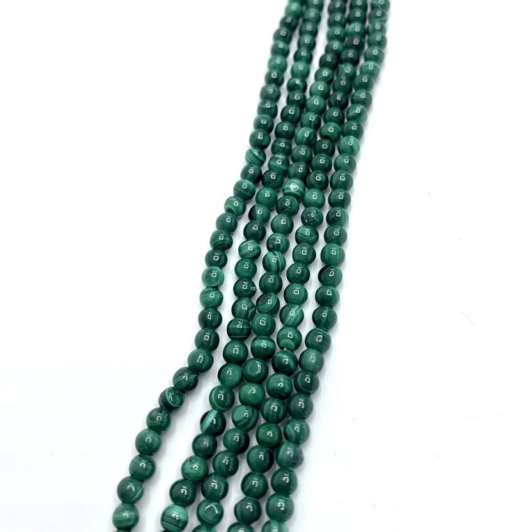 Malachite Approx 3mm Smooth Round Beads 38cm Strand - Image 6
