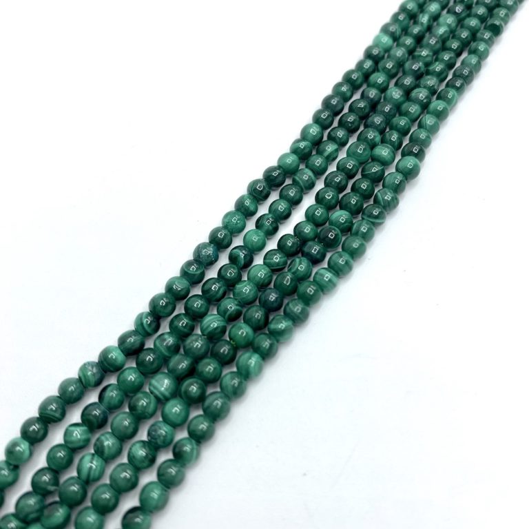 Malachite Approx 3mm Smooth Round Beads 38cm Strand - Image 4