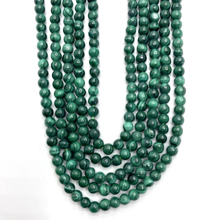 Malachite Approx 3mm Smooth Round Beads 38cm Strand - Image 2