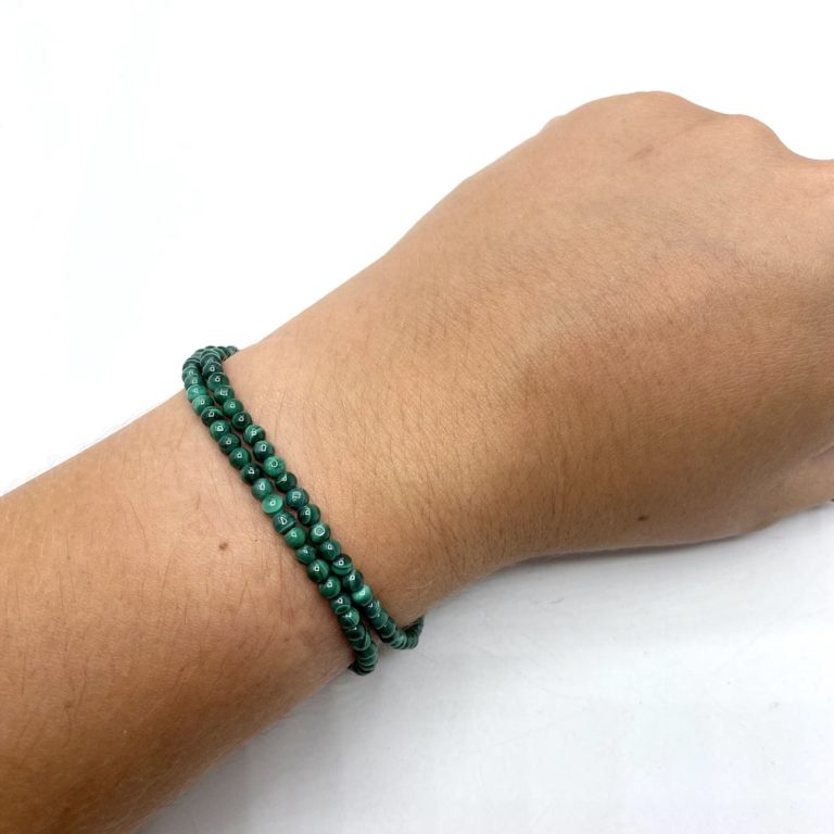Malachite Approx 3mm Smooth Round Beads 38cm Strand - Image 3