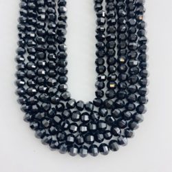 Black Spinel Faceted Rondelle Approx 4 - 5mm Beads 38cm Strand