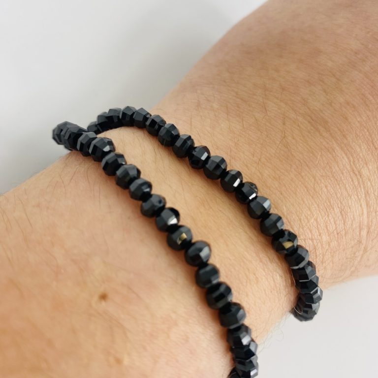 Black Spinel Faceted Rondelle Approx 4 - 5mm Beads 38cm Strand - Image 6