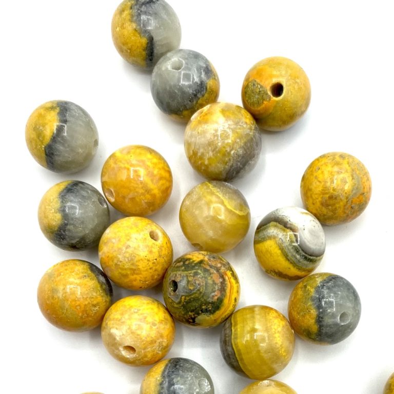 Bumble Bee Jasper Approx 10mm Smooth Round Beads 5 Piece Pack - Image 4