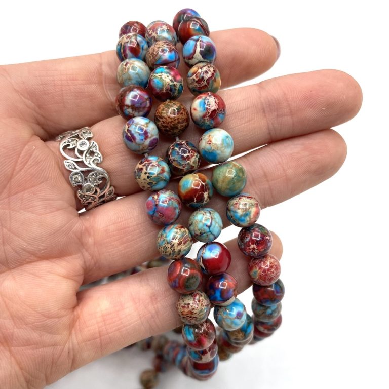 Multicolour Impression Jasper Approx 8mm Smooth Round Beads 38cm Strand - Image 3