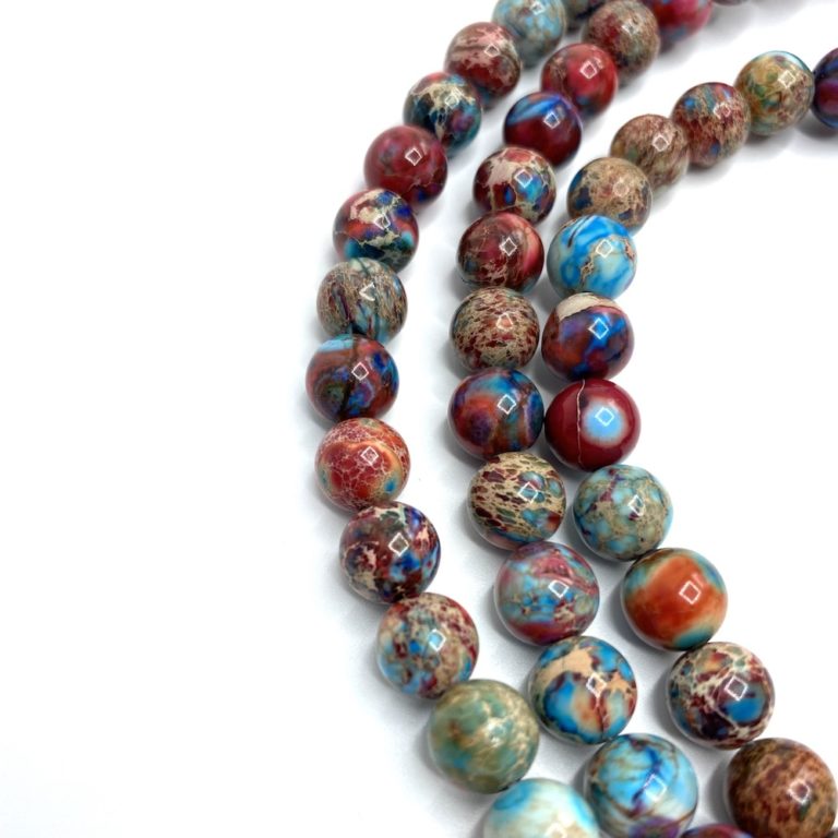 Multicolour Impression Jasper Approx 8mm Smooth Round Beads 38cm Strand - Image 4