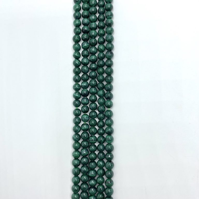 Malachite Approx 6mm Smooth Round Beads 38cm Strand - Image 3