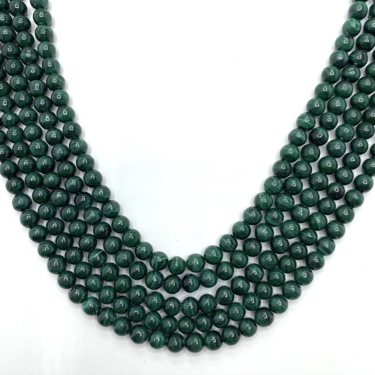 Malachite Approx 6mm Smooth Round Beads 38cm Strand - Image 2