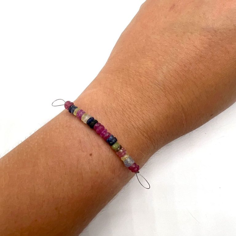 Multi Sapphire Faceted Rondelles Approx 3.5 x 4.5mm 5cm Strand - Image 4